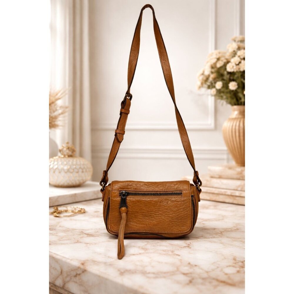 Aimee Kestenberg Good Times Mini Cross Body Purse Handbag Leather Brown NEW
